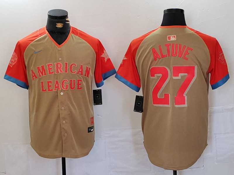 Mens Houston Astros #27 Jose Altuve Cream 2024 All Star Limited Stitched Jersey